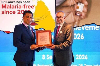 WHO Recognizes Sri Lanka for 10 Years of Malaria-Free Status and Tetanus Elimination